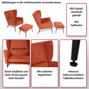 Lounge-Sessel mit Ottomane L62 Braun - Textil - 73 x 96 x 82 cm