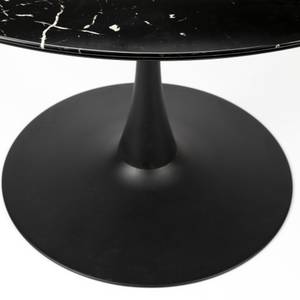 Table à manger Maru Noir - En partie en bois massif - 110 x 75 x 110 cm