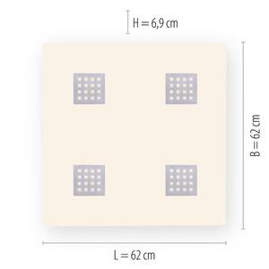 LED Deckenleuchte PURE NEO Grau - Metall - 62 x 7 x 62 cm