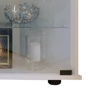 Bois Verre Vitrine d'angle Jecka L Blanc crème - Blanc