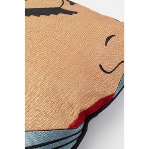 Kissen Comic Face Beige - Textil - 50 x 50 x 5 cm