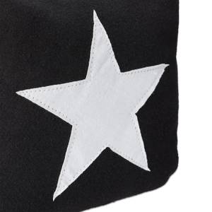 1 x Türstopper Stern mit Griff schwarz Schwarz - Weiß - Naturfaser - Textil - 15 x 20 x 15 cm
