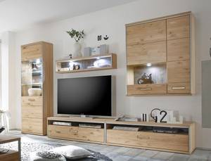 Wohnwand Esma 22 (5-teilig) mit LED Braun - Holzart/Dekor - Holz teilmassiv - 312 x 201 x 52 cm