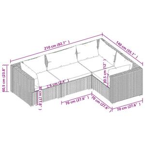 Garten-Lounge-Set (4-teilig) 3013632-14 Braun - Grün