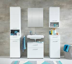 Armoire de toilette Monte Blanc - En partie en bois massif - 37 x 87 x 34 cm