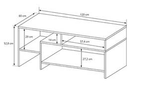 Couchtisch ALVA Braun - Holzwerkstoff - 120 x 53 x 60 cm