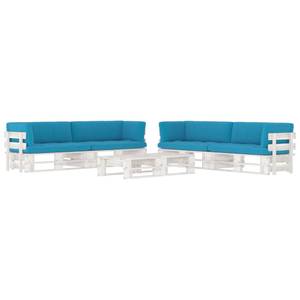 Paletten-Lounge-Set 3016503-6 (6-teilig) Blau - Weiß