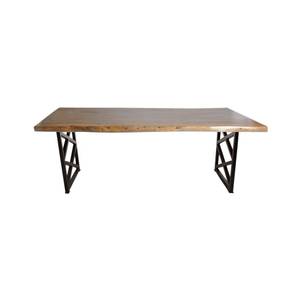Table en bois de suar patiné Gris - Bois manufacturé - 200 x 76 x 70 cm