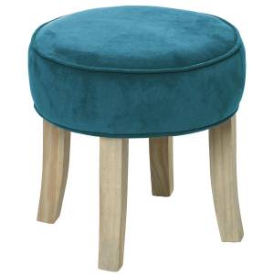 Hocker ADRIEL Blau - Massivholz - 35 x 35 x 35 cm