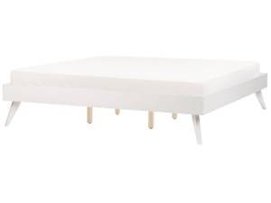 Lit double BERRIC Blanc - Largeur : 187 cm