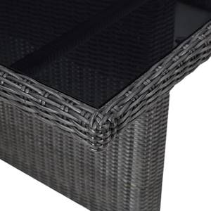 Gartentisch Schwarz - Metall - Polyrattan - 200 x 74 x 200 cm