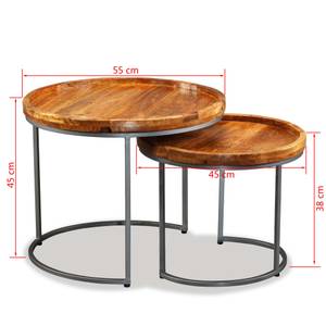 Beistelltisch (2er Set) 244585 Braun - Massivholz - Holzart/Dekor - 55 x 45 x 55 cm