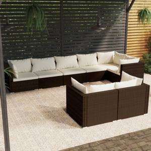 Garten-Lounge-Set (8-teilig) 3013637-17 Braun - Creme - Weiß