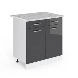 Meuble cuisine R-Line 29251 Anthracite brillant - Blanc