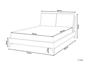 Lit double MELLE Noir - Orange - 176 x 95 x 228 cm