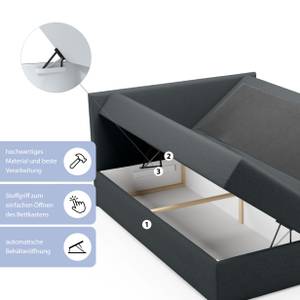 Boxspringbett Doppelbett Pinet Grau - Breite: 140 cm