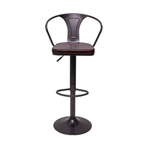 Tabouret de bar H10b (lot de 2) Noir - Marron