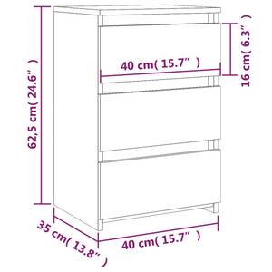 Nachttisch 3007995_2 (2er Set) Grau - Holzwerkstoff - 35 x 62 x 40 cm