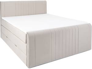 Kingston Boxsprinbett mit Bettkasten Beige - Breite: 160 cm