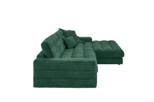 Ecksofa LANA Sofa Cord Recamiere Smaragdgrün - Ecke davorstehend rechts