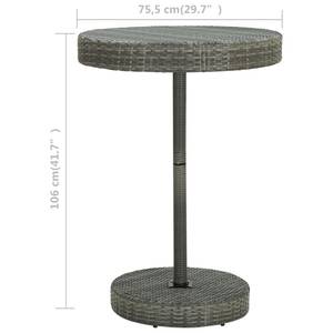 Table de jardin Gris - Matière plastique - Polyrotin - 76 x 106 x 76 cm