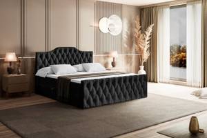 Boxspringbett VILA-1-Z Schwarz - Breite: 180 cm - H4