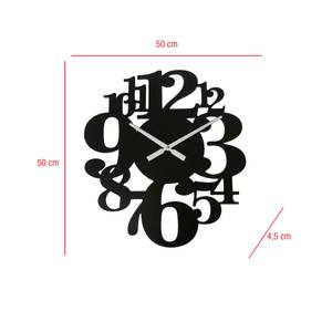 Horloge murale Scabiosa Noir - Bois manufacturé - 5 x 55 x 50 cm