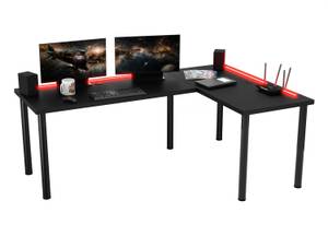 Gaming Schreibtisch beidseitig TABLE LED Schwarz