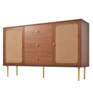 Sideboard NaturⅢ Braun - Holzwerkstoff - Metall - Massivholz - 40 x 90 x 150 cm