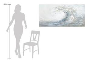 Acrylbild handgemalt Rhythm of the Sea Grau - Massivholz - Textil - 120 x 60 x 4 cm