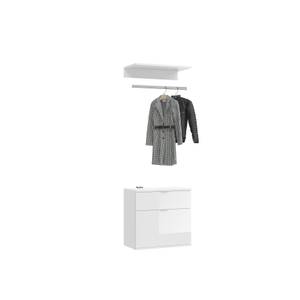 Garderoben-Set Hochglanzfront Weiß Weiß - Holzwerkstoff - 61 x 79 x 34 cm