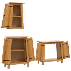 Badmöbel Set 3223457 (3-teilig) Braun - Massivholz - Holzart/Dekor - 70 x 63 x 32 cm