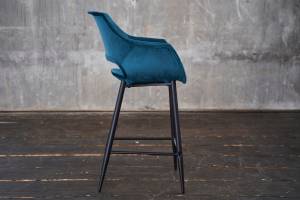 Barhocker ZAJA Barstuhl Velvet 76cm Blau