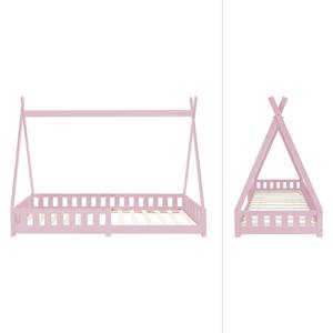 Kinderbett WINNIPEG Set Pink - Textil - Holz teilmassiv - 96 x 156 x 208 cm