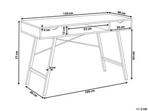 Schreibtisch CLARITA Braun - Weiß - Holzwerkstoff - 120 x 77 x 48 cm