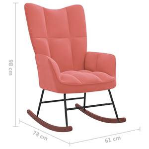 chaise à bascule avec tabouret 3011660-2 Rose foncé