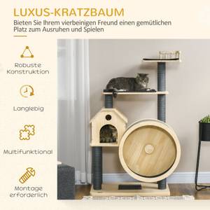 Kratzbaum D30-303 Braun - Massivholz - 50 x 143 x 80 cm