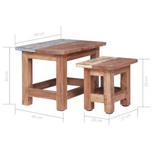 Satztisch (2er Set) 283922 Braun - Massivholz - 40 x 30 x 40 cm