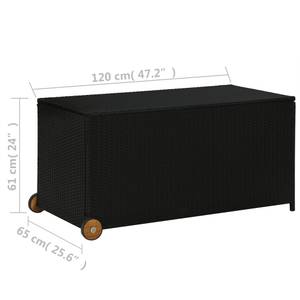 Aufbewahrungsbox Schwarz - Metall - Polyrattan - 120 x 61 x 120 cm