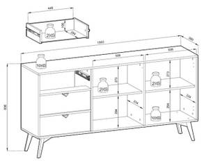 Sideboard FOREST Grün - Holzwerkstoff - 158 x 80 x 38 cm