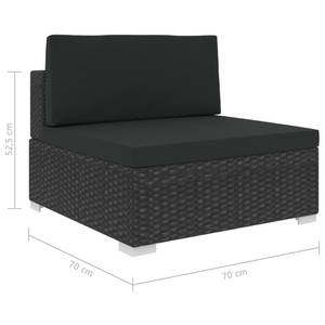 Garten-Lounge-Set Schwarz - Polyrattan - 70 x 53 x 70 cm