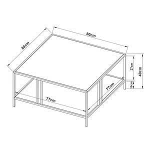 Couchtisch Kumlinge Schwarz - Metall - 80 x 40 x 80 cm