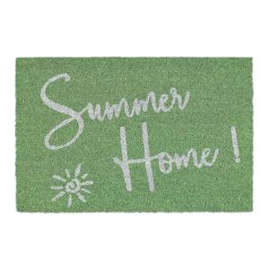 Fußmatte Kokos Summer Home Grün - Silber - Naturfaser - Kunststoff - 60 x 2 x 40 cm
