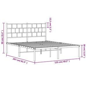 Metall Bettgestell 3030959-1 Schwarz - 125 x 207 cm