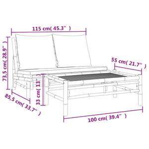 Garten-Lounge-Set 3028693-2 (2-teilig) Grau - Bambus - 55 x 33 x 100 cm