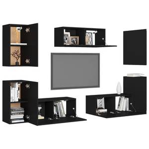 TV-Schrank 7er Set D349 Schwarz - Tiefe: 80 cm