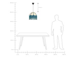 Lampe suspension MILAGRO Bleu - Papier - 42 x 192 x 42 cm