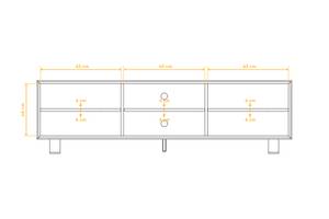 TV-möbel LARA Braun - Massivholz - 197 x 56 x 50 cm