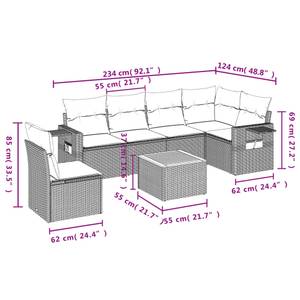 Gartensitzgruppe K3315(7-tlg) Schwarz - Massivholz - 69 x 62 x 62 cm