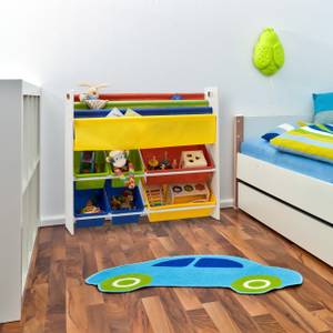 Kinderregal für Bücher und Spielsachen Blau - Rot - Weiß - Holzwerkstoff - Metall - Kunststoff - 86 x 79 x 27 cm